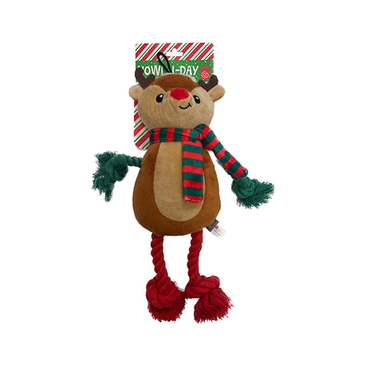 Petrageous Holiday Dog Toy - Reindeer with Rope