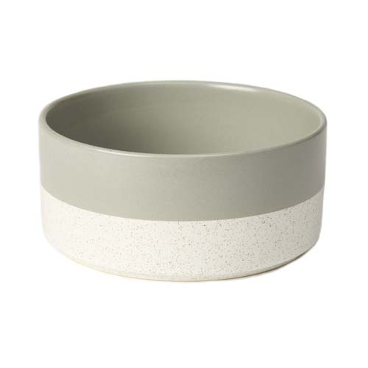 Petrageous Sprinkles Round Stoneware Dog Bowl - Gray/White Speckled