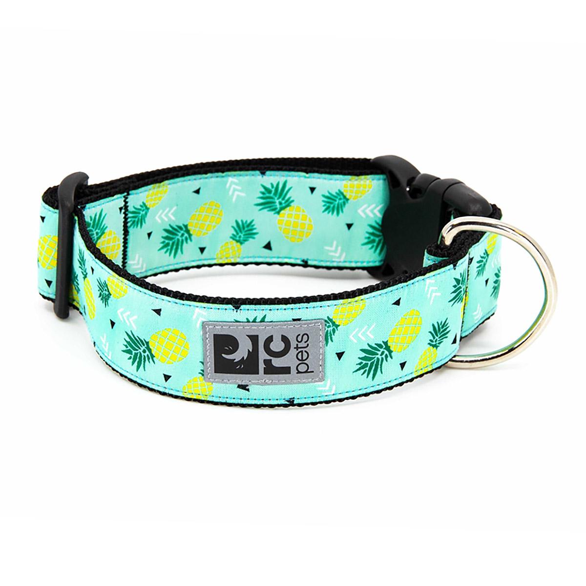 Pineapple Parade Wide Clip Adjustable Dog Collar