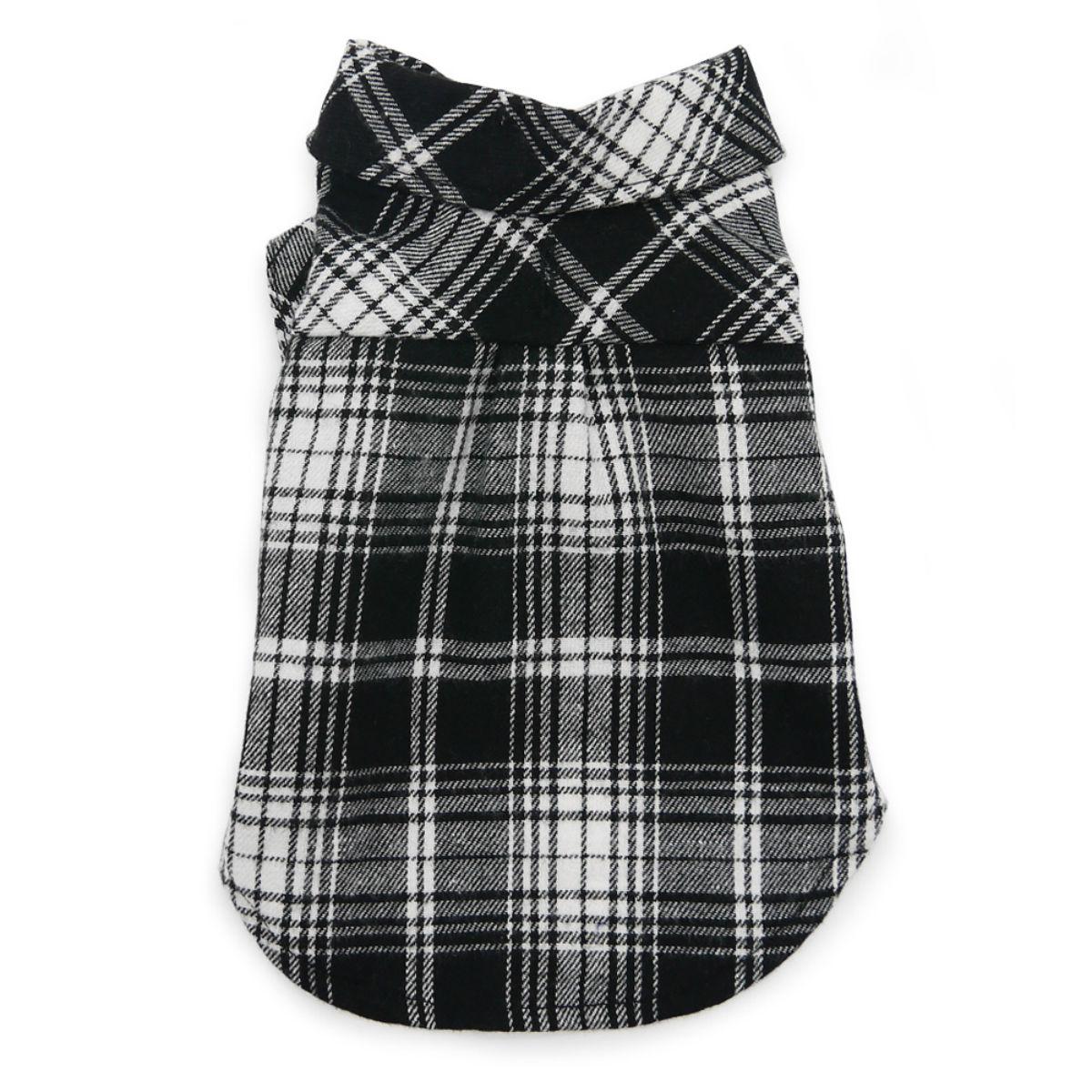 Plaid Button Down Dog Shirt by Dogo - Black | BaxterBoo