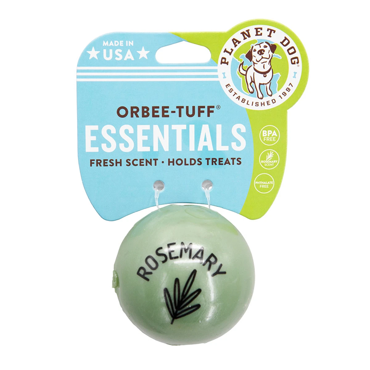 Planet Dog Orbee-Tuff Essentials Scented Ball Dog Toy - Rosemary