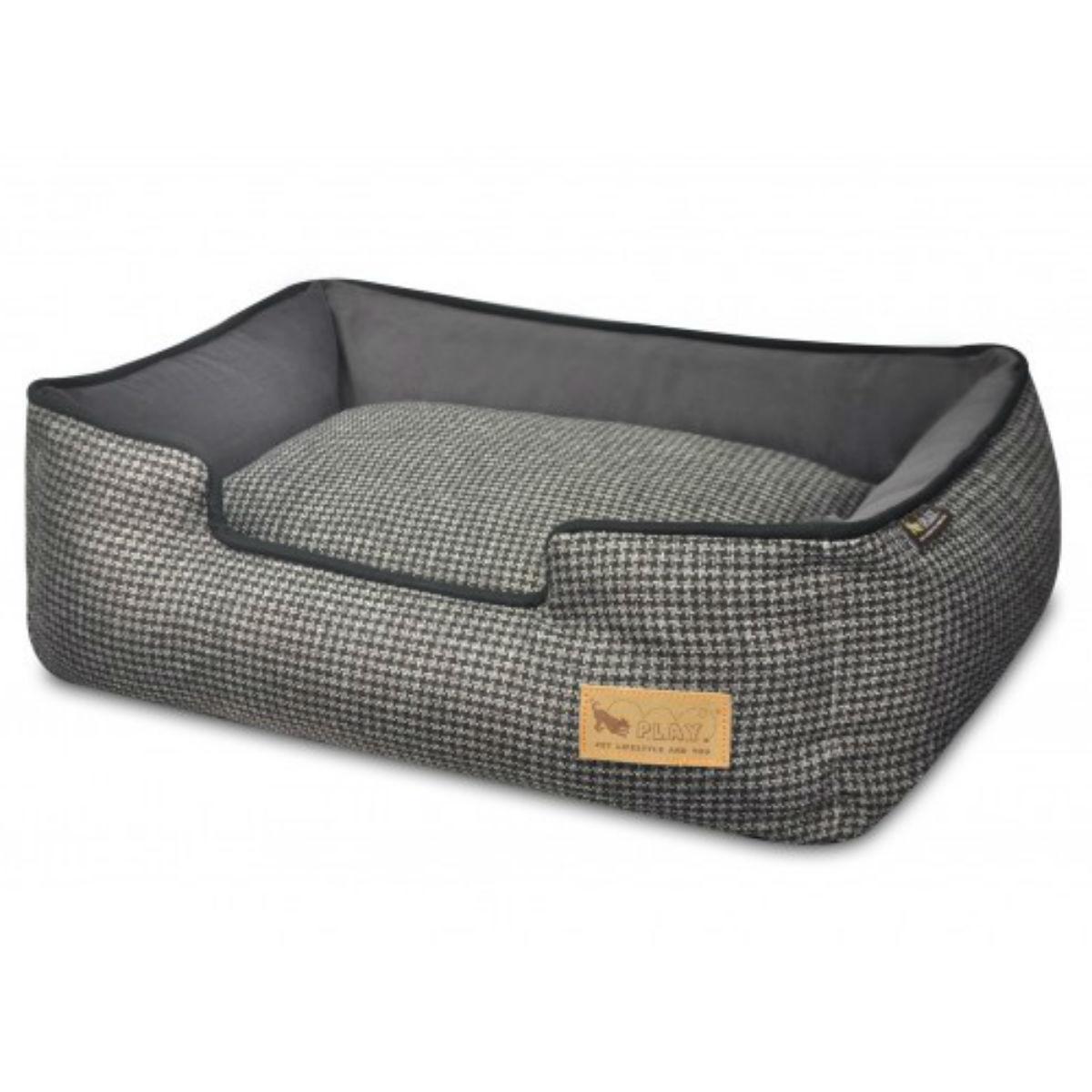 P.L.A.Y. Houndstooth Lounge Dog Bed - Shadow Gray