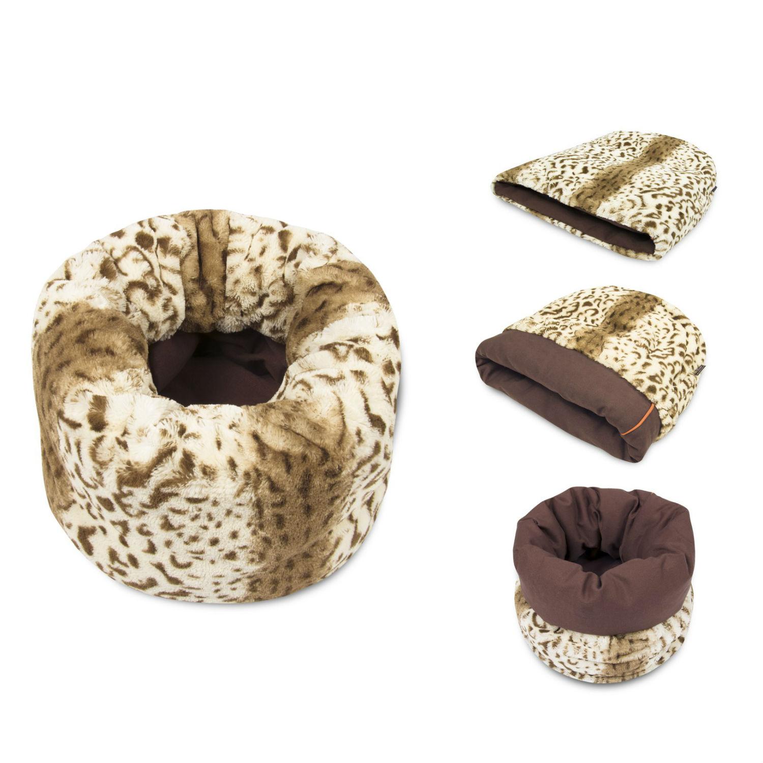 P.L.A.Y. Snuggle Dog Bed - Leopard Brown