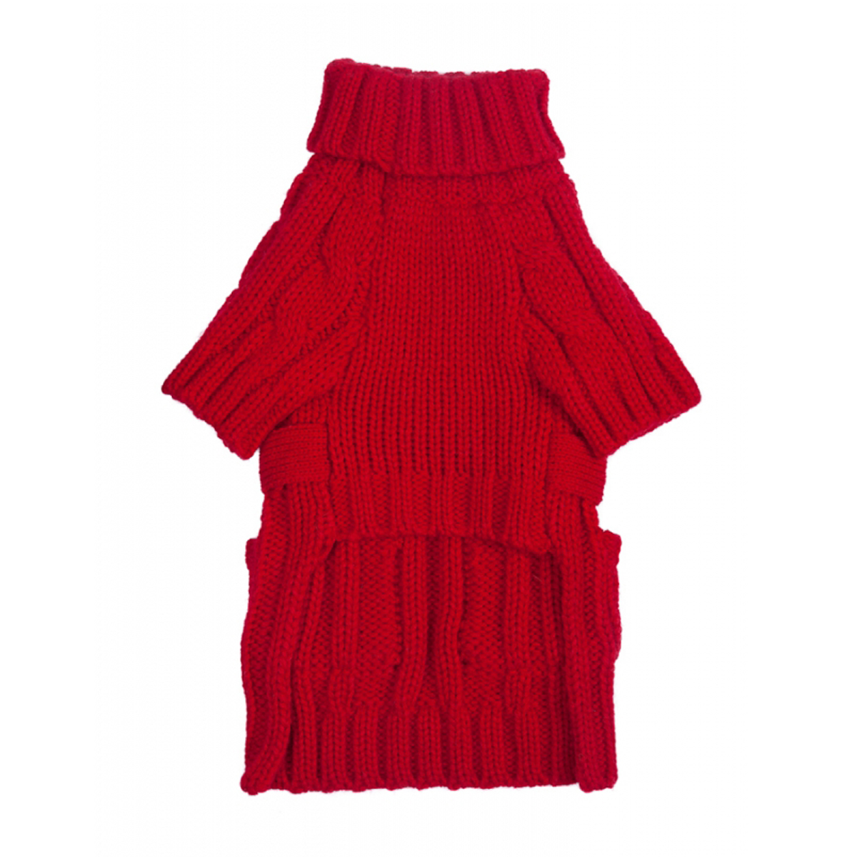 fabdog® Pocket Cable Knit Dog Sweater - Red | BaxterBoo