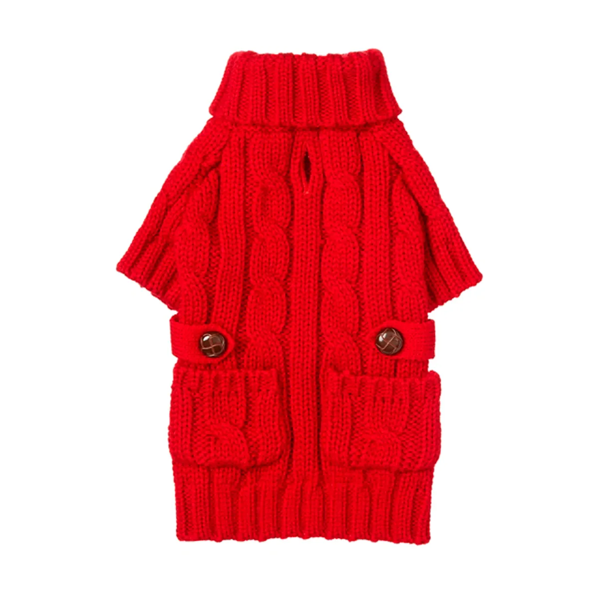 fabdog® Pocket Cable Knit Dog Sweater - Red