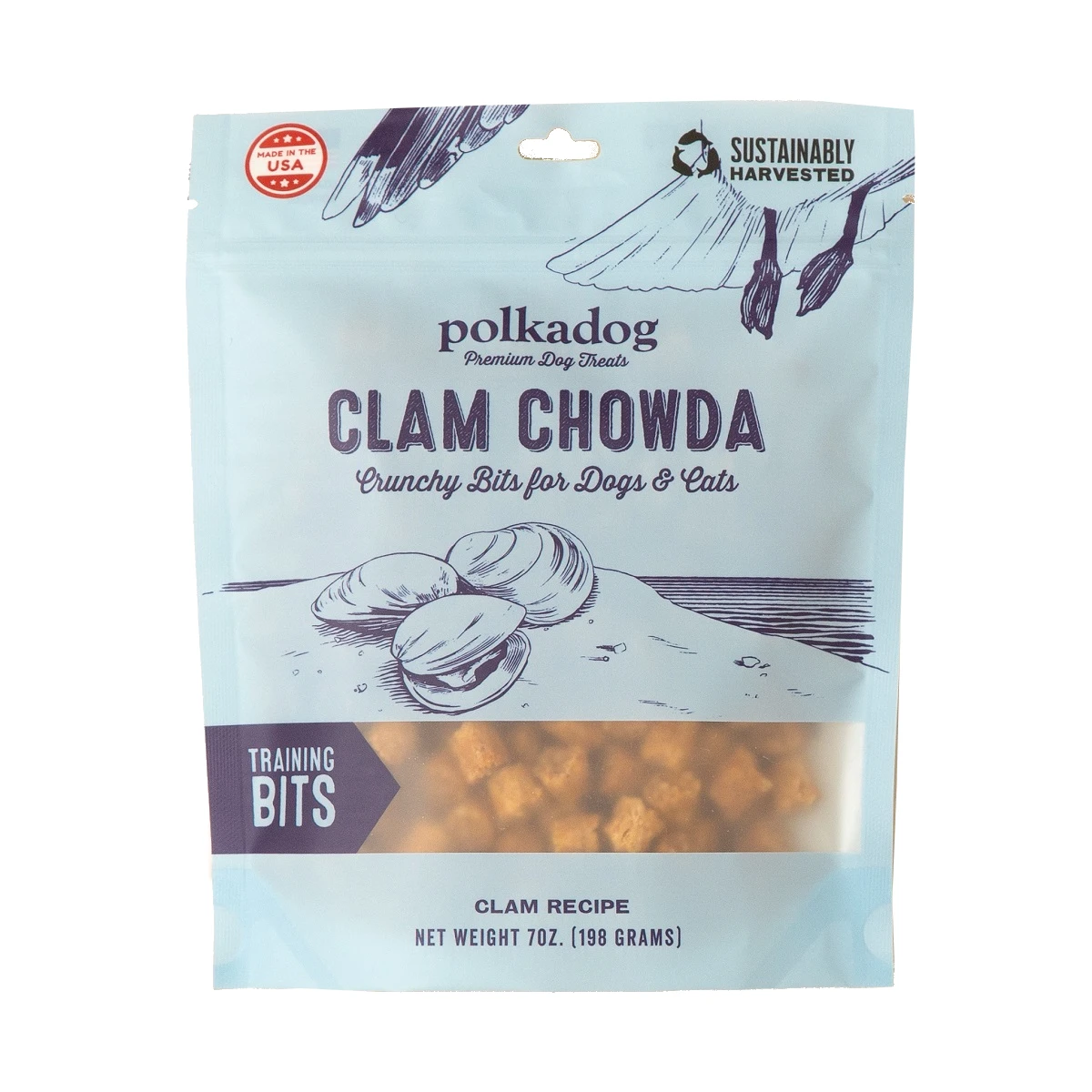 Polka Dog Bakery Clam Chowda Crunchy Training Bits Pet Treats