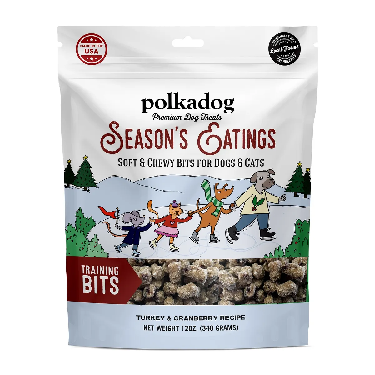 Polka Dog Bakery Holiday Wonder Nuggets Dog Treats - Season's Eatings Turkey and Cranberry