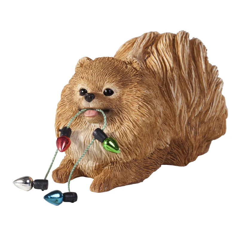 Sandicast Pomeranian with Lights Christmas Ornament