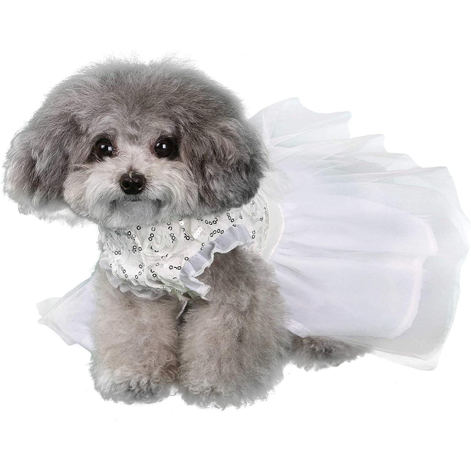 Pooch Outfitters Aurora Party Dog Dress - White
