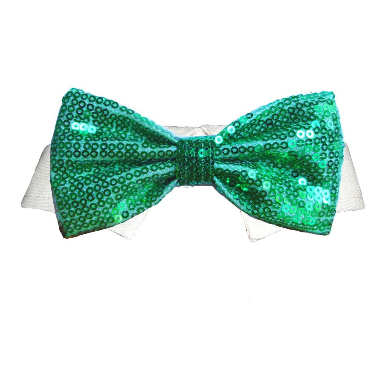 Pooch Outfitters Dublin Dog Shirt Collar and Bow Tie - Green