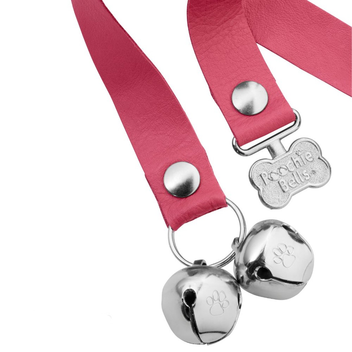 Poochie Bells Dog Doorbell Lux Leather Premium Design - French Rose