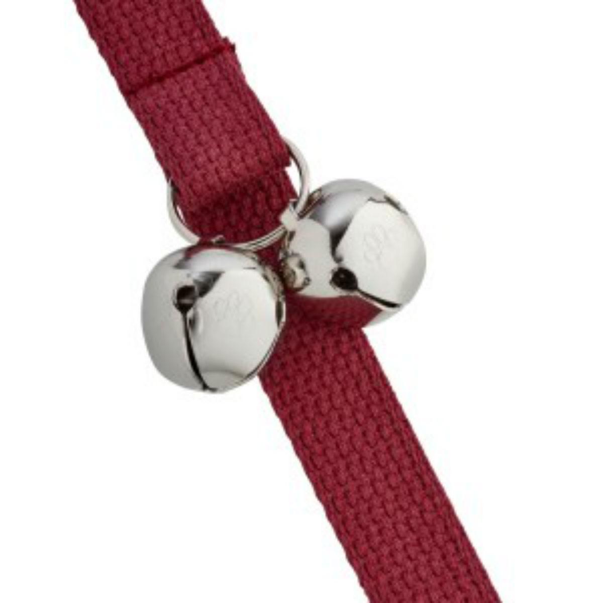 Poochie Bells Dog Doorbell Premium Cotton Webbing Design - Maroon