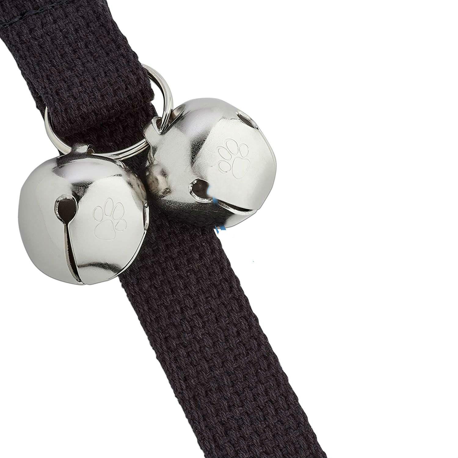 Poochie Bells Dog Doorbell Premium Cotton Webbing Design - Black
