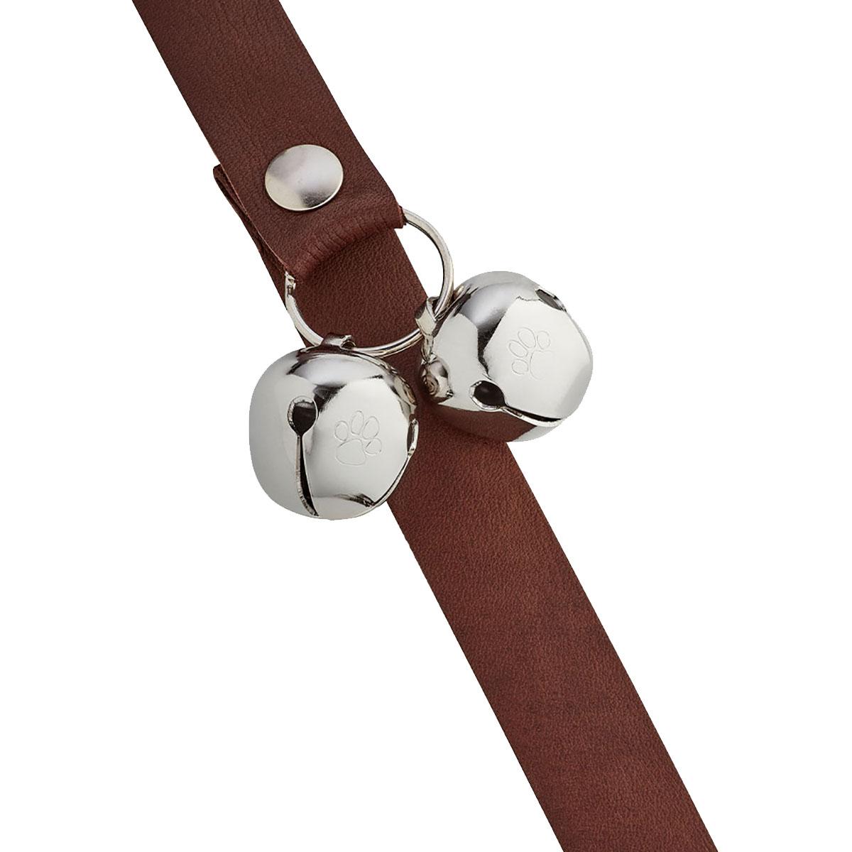 Poochie Bells Dog Doorbell Premium Leather Design - Dark Walnut Brown