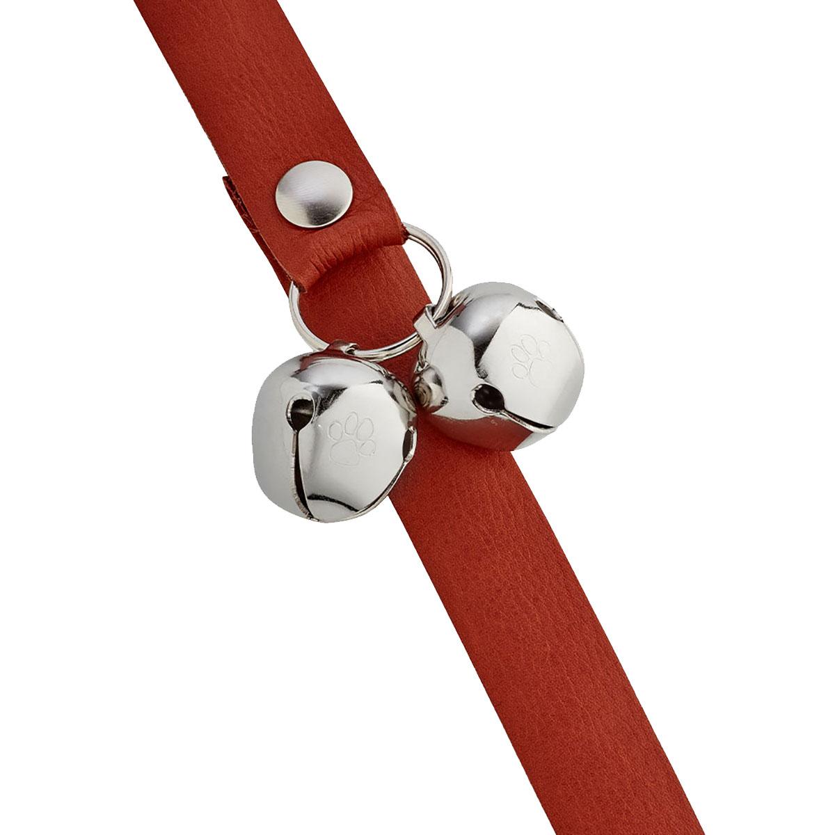 Poochie Bells Dog Doorbell Premium Leather Design - Saddle Brown