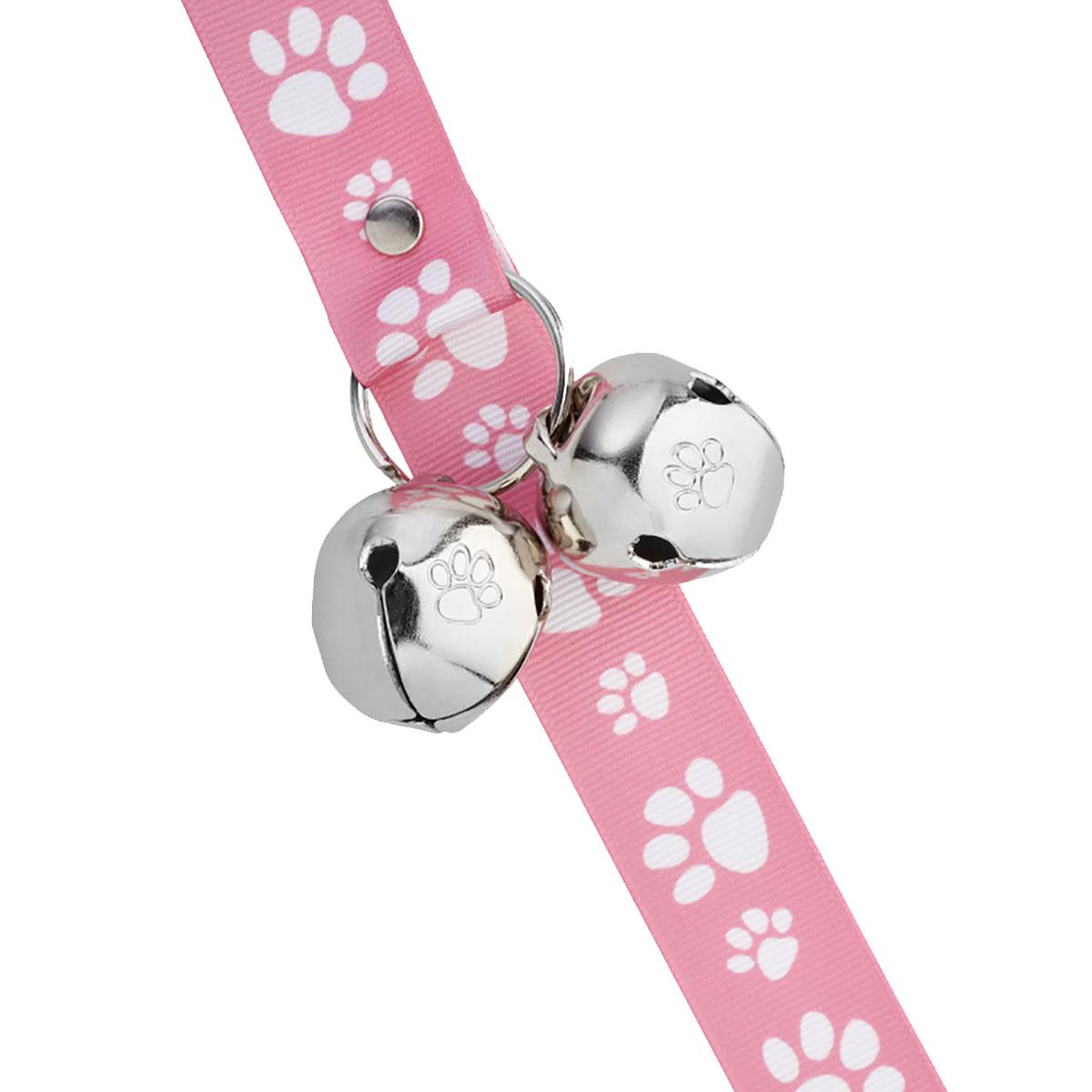 Poochie Bells Signature Tracks Dog Doorbell Potty Alert - Pink