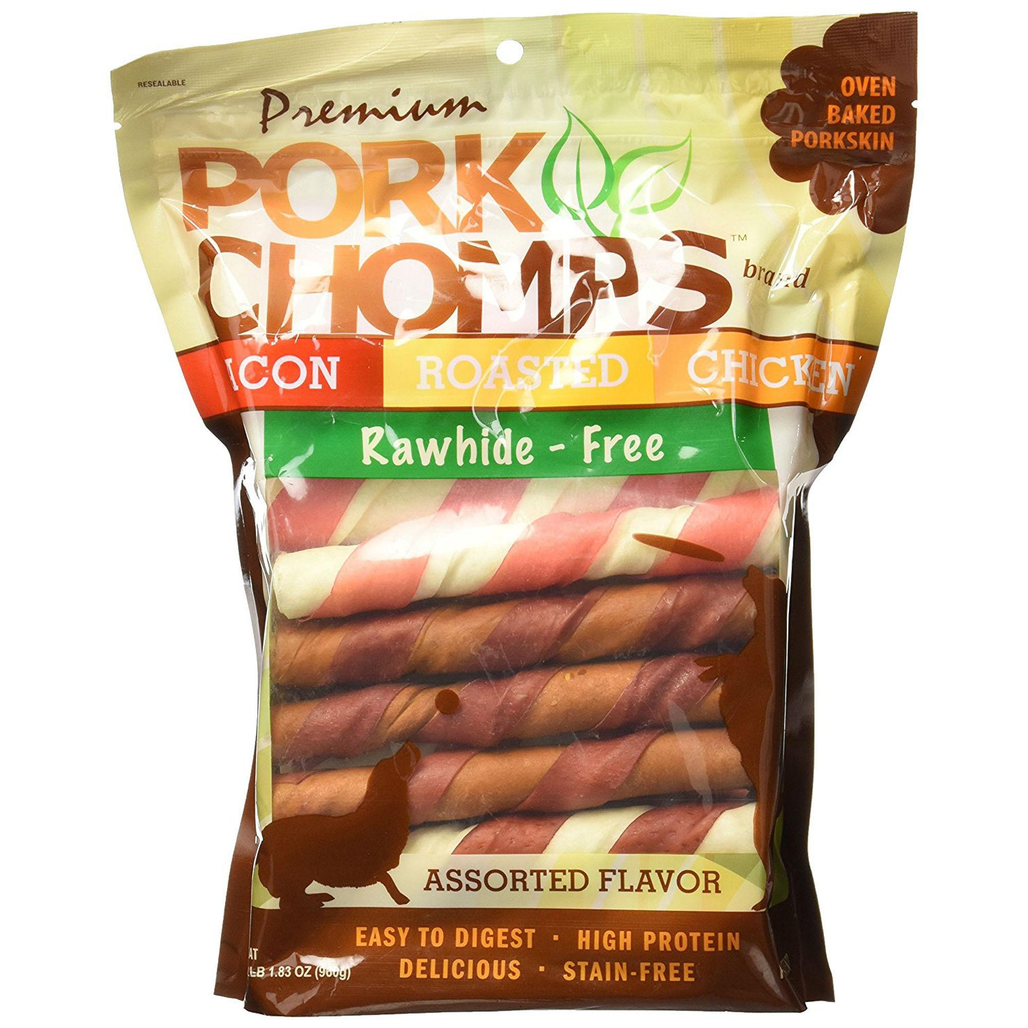 Pork Chomps Large Twists Dog Treats - Assorted