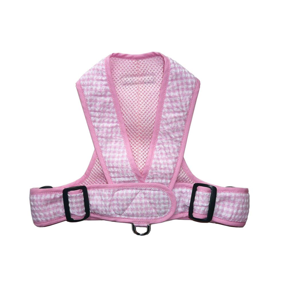 My Canine Kids Precision Fit Gingham Dog Harness - Pink