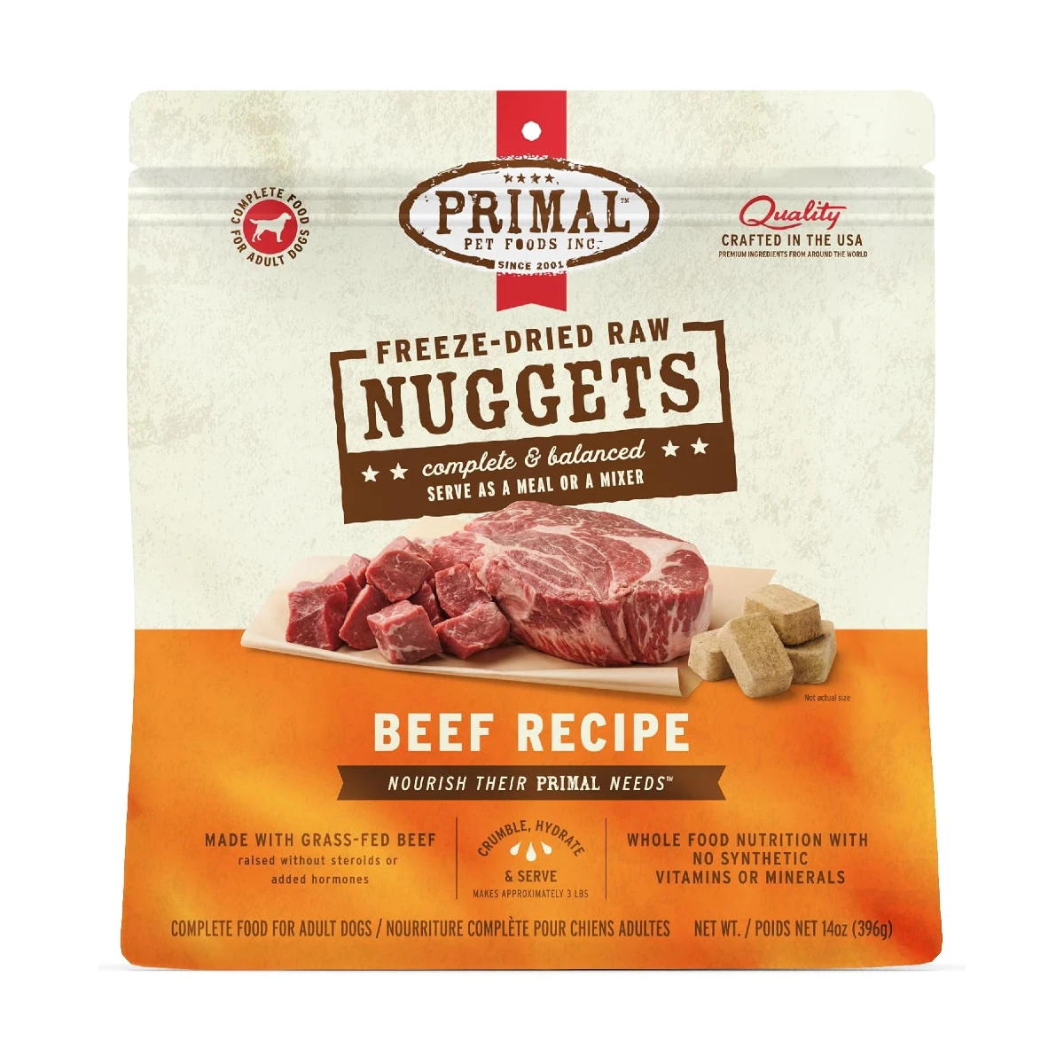 Primal Canine Freeze Dried Nuggets Dog Treats - Beef