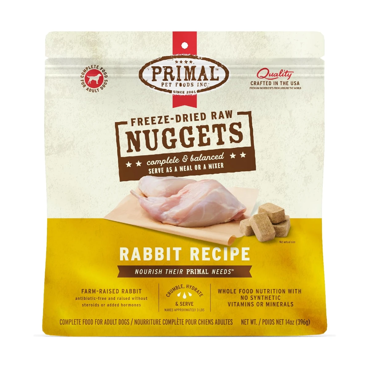 Primal Canine Freeze Dried Nuggets Dog Treats - Rabbit