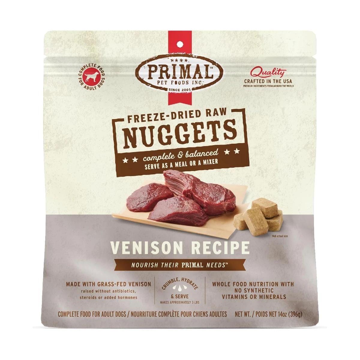 Primal Canine Freeze Dried Nuggets Dog Treats - Venison