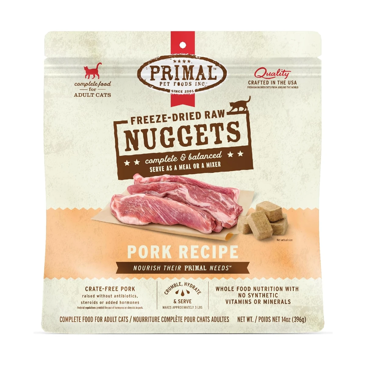 Primal Feline Freeze Dried Nuggets Cat Treats - Pork