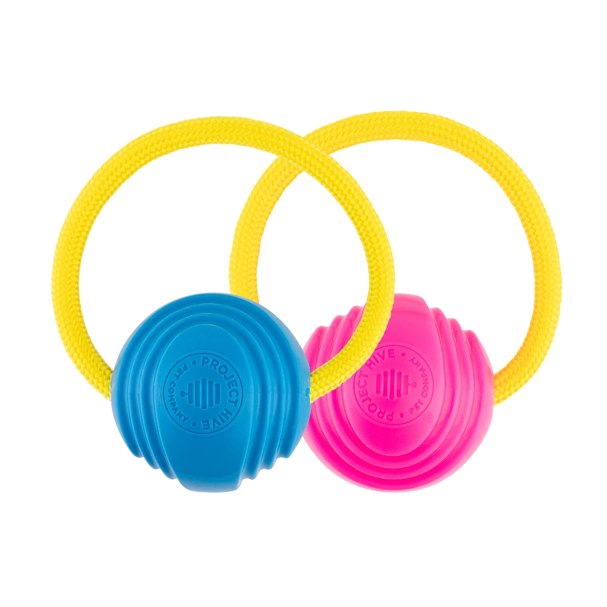 Project Hive Looped Ball Durable Fetch Dog Toy - 2 Pack Blue & Pink