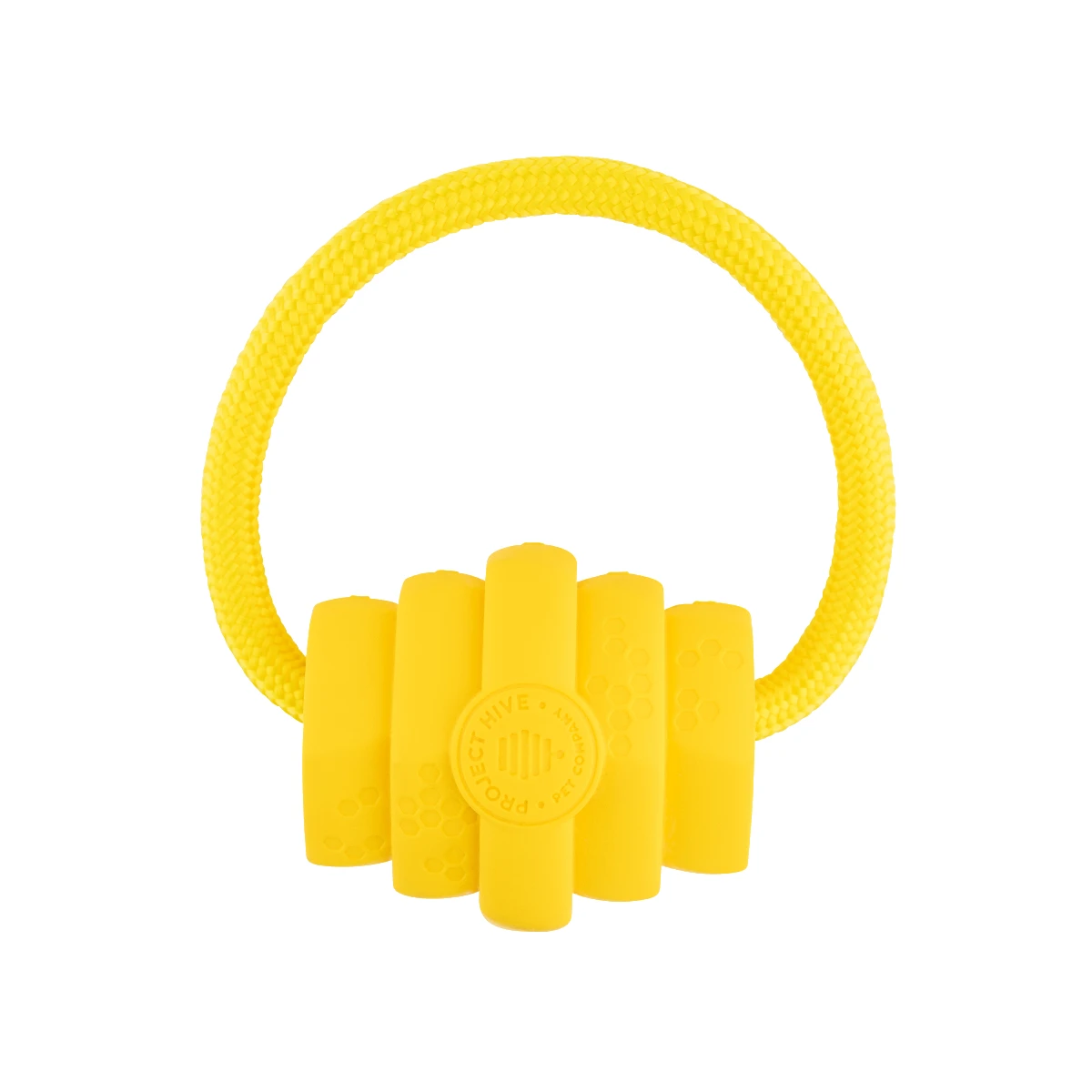 Project Hive Looped Durable Fetch Dog Toy - Hive Yellow