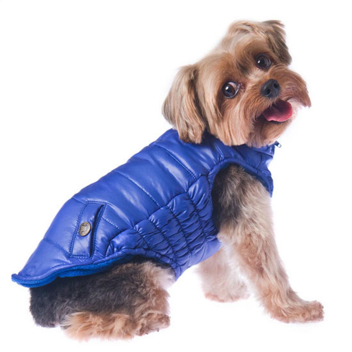 RuffLuv NYC The Puffer Ski Dog Vest - Blue | BaxterBoo