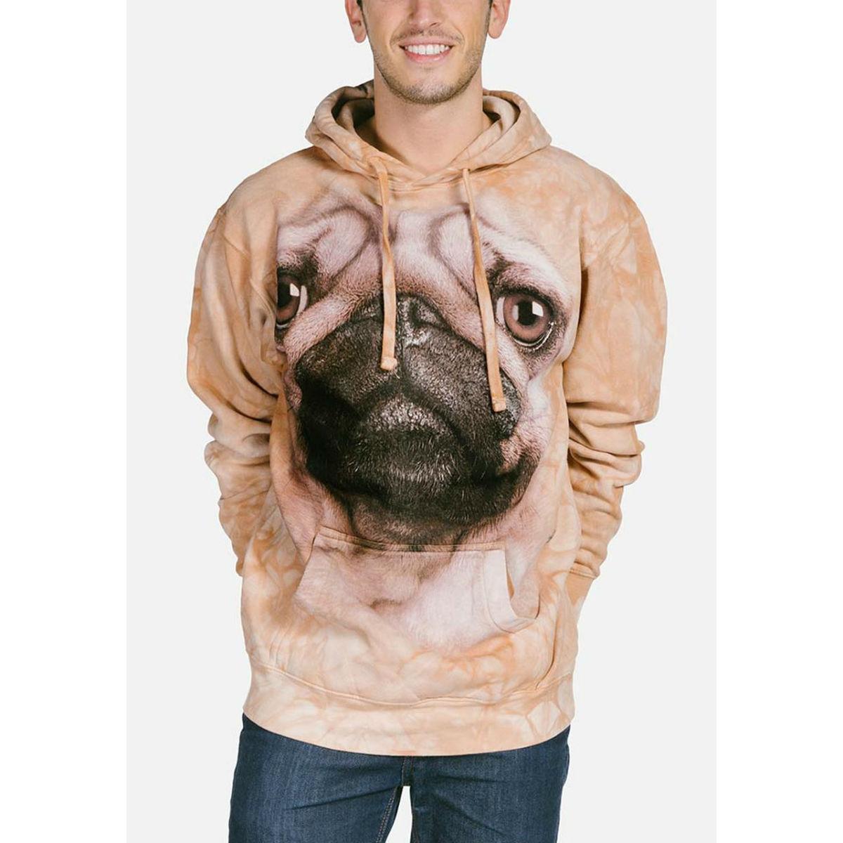 Pug Face Human Hoodie by The Mountain | BaxterBoo