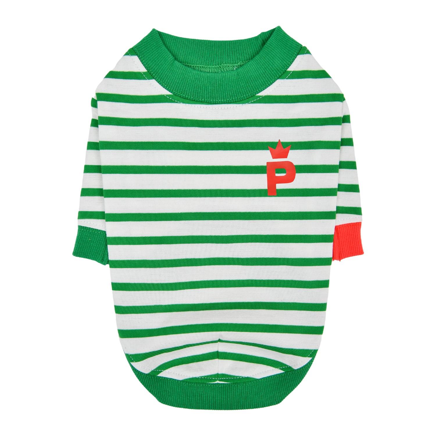 Puppia Mate Stripe Rounded Dog Shirt - Green