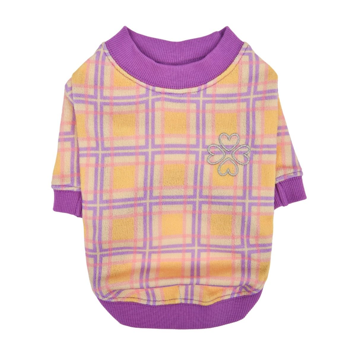 Puppia Jaylen Checkered Dog T-Shirt - Purple