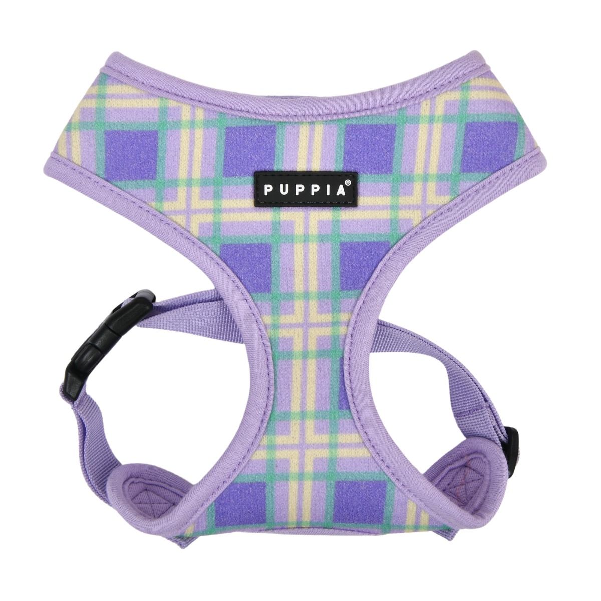 Puppia Jaylen Checkered Adjustable Dog Harness - Violet
