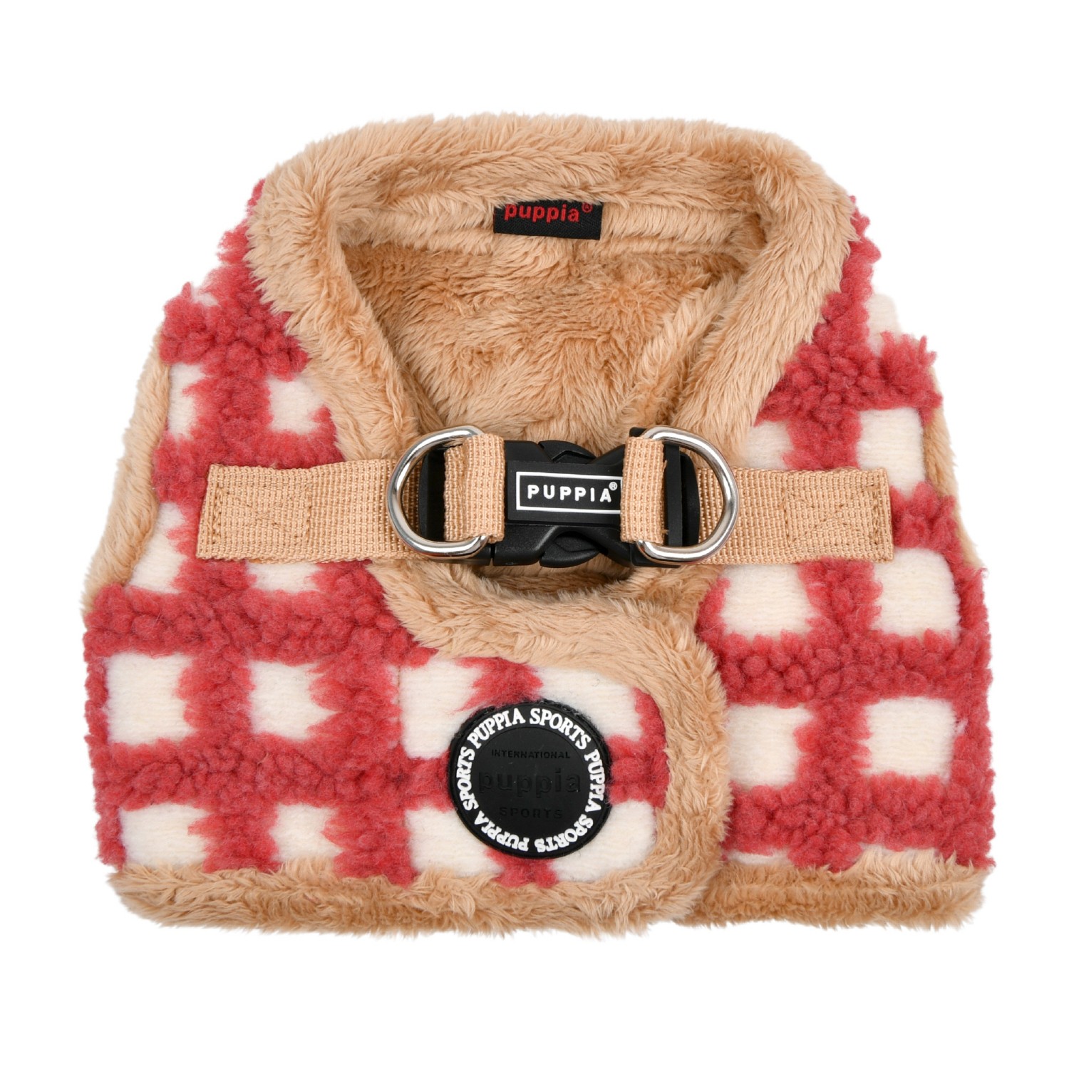 Puppia Stefan Waffle Vest Style Dog Harness - Coral