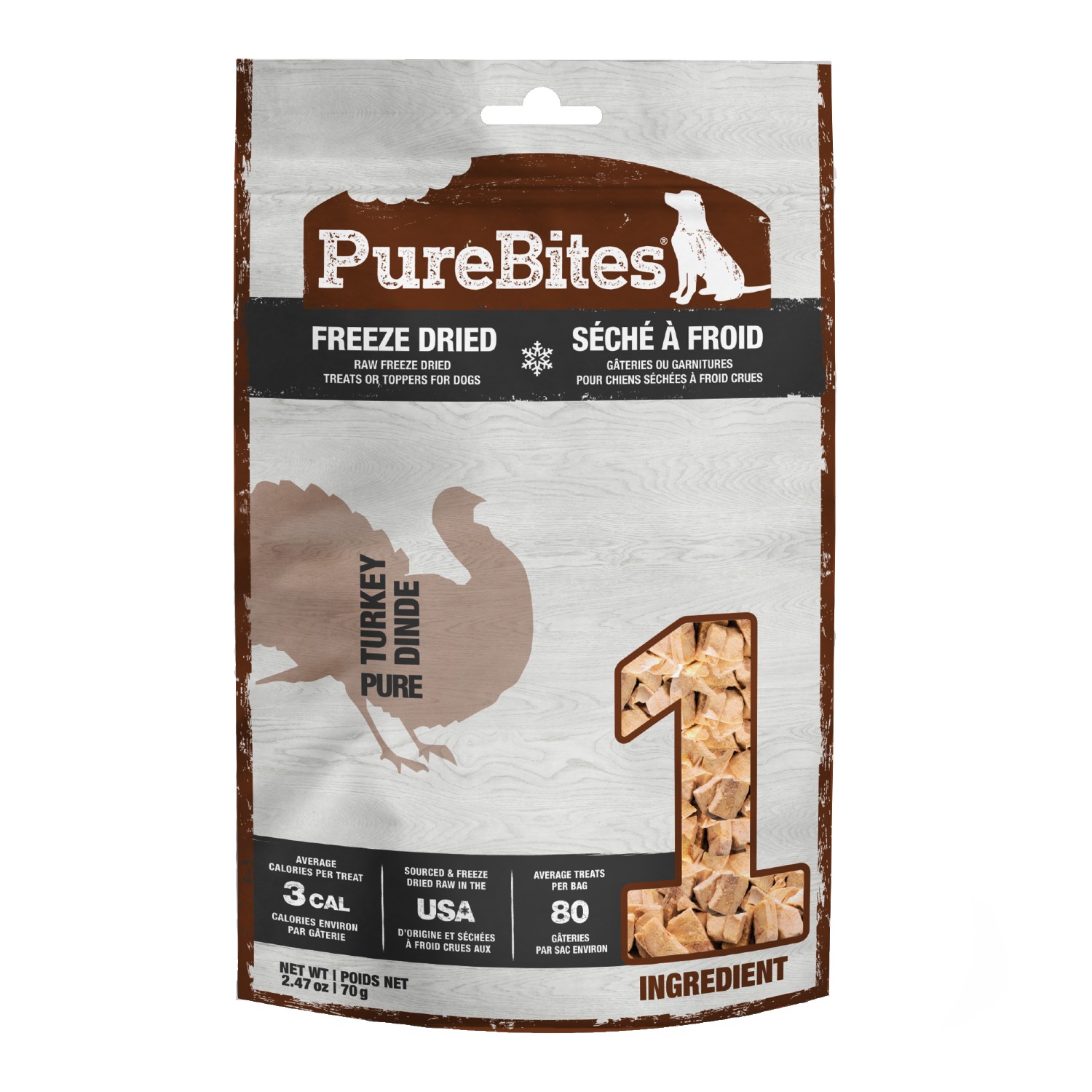 PureBites Freeze Dried Dog Treats - Turkey Breast