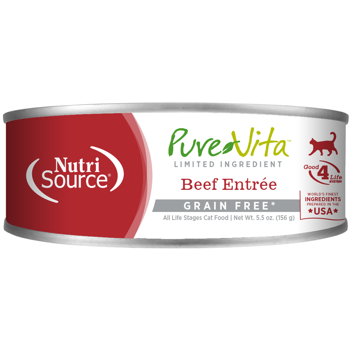 PureVita Grain-Free Wet Cat Food - Beef Entree