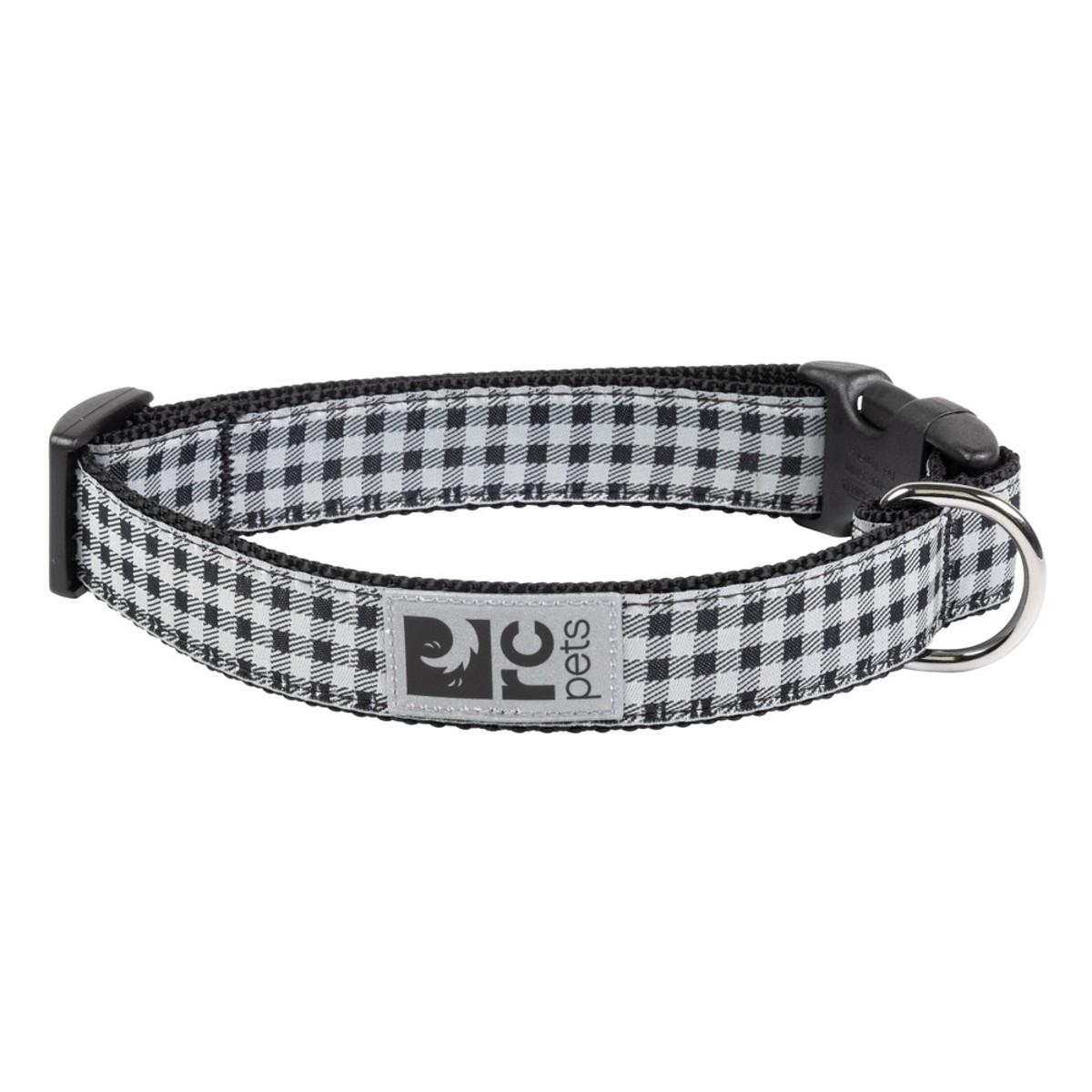 RC Pet Adjustable Clip Dog Collar - Black Gingham