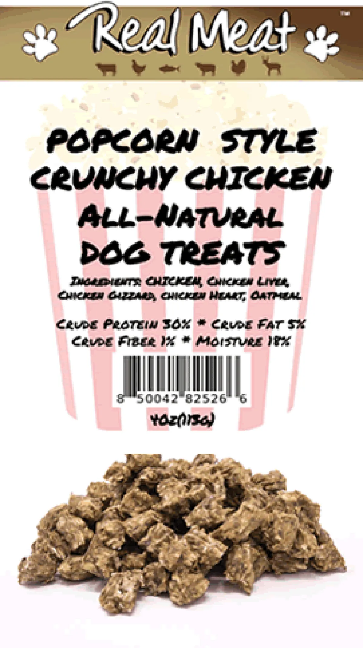 Real Meat Popcorn Style Crunchy Dog Treats - Chicken