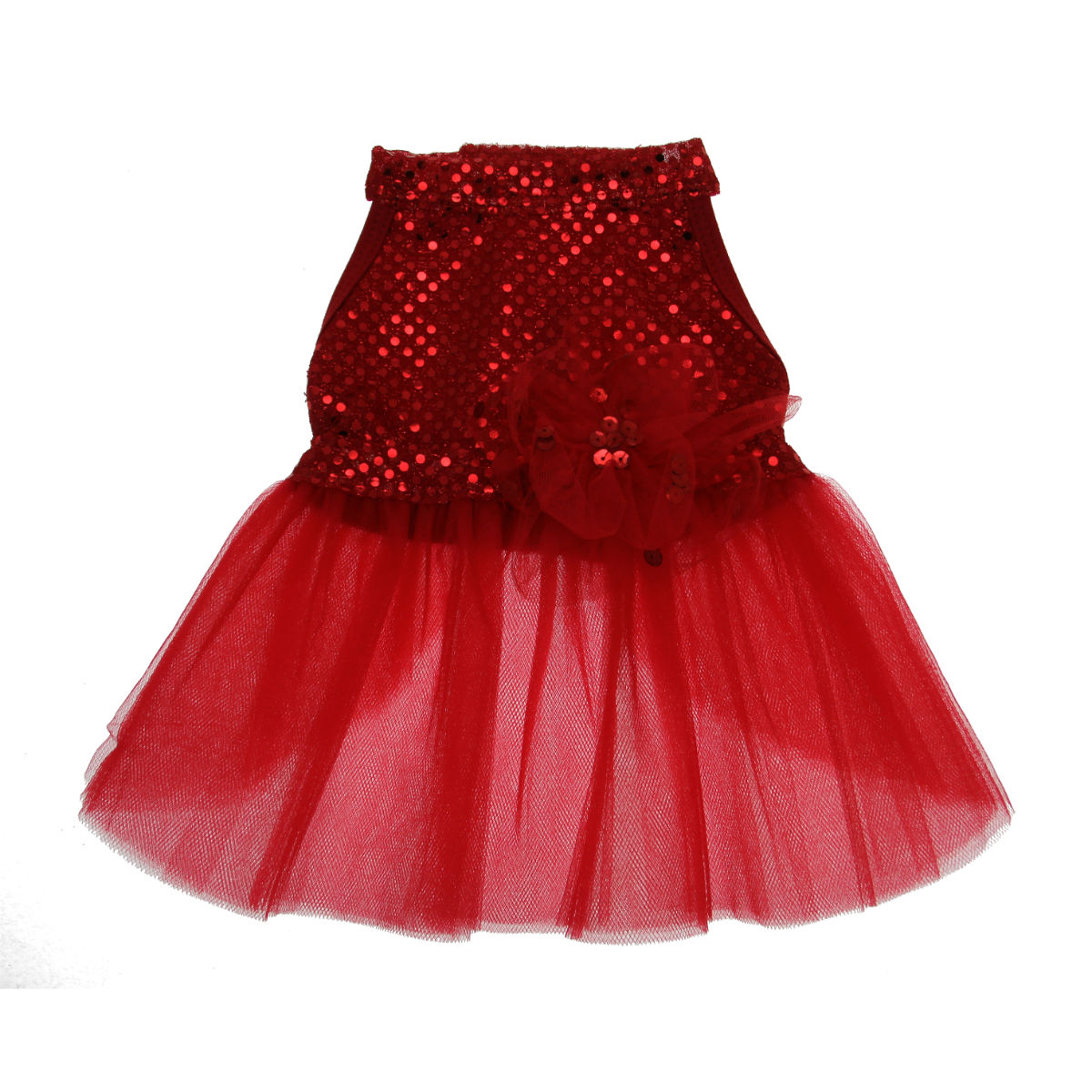 Red Sequin Tulle Dog Dress | BaxterBoo