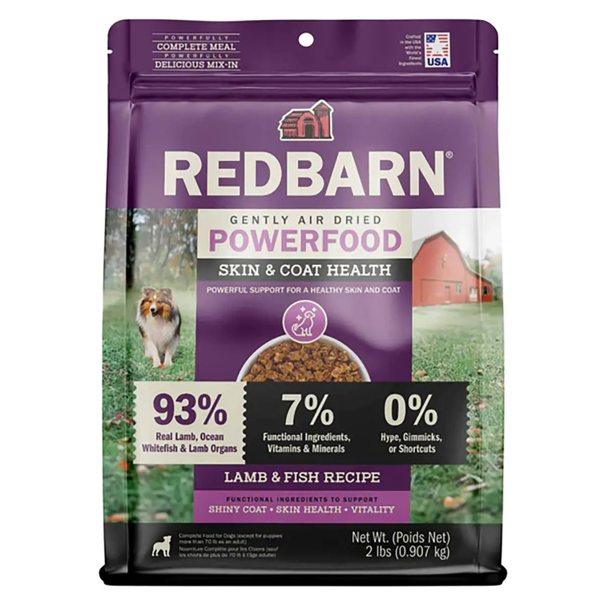 Redbarn Powerfood Skin and Coat Gently Air Dried Dog Food - Fish and Lamb