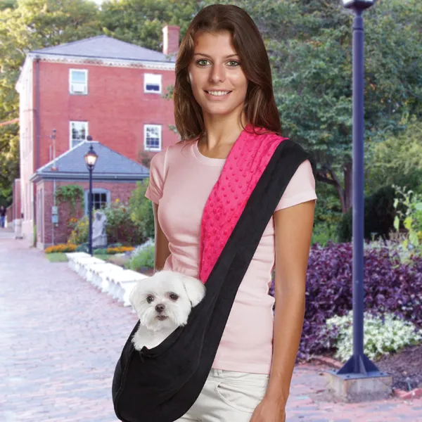 East Side Collection Reversible Sling Dog Carrier - Pink/Black