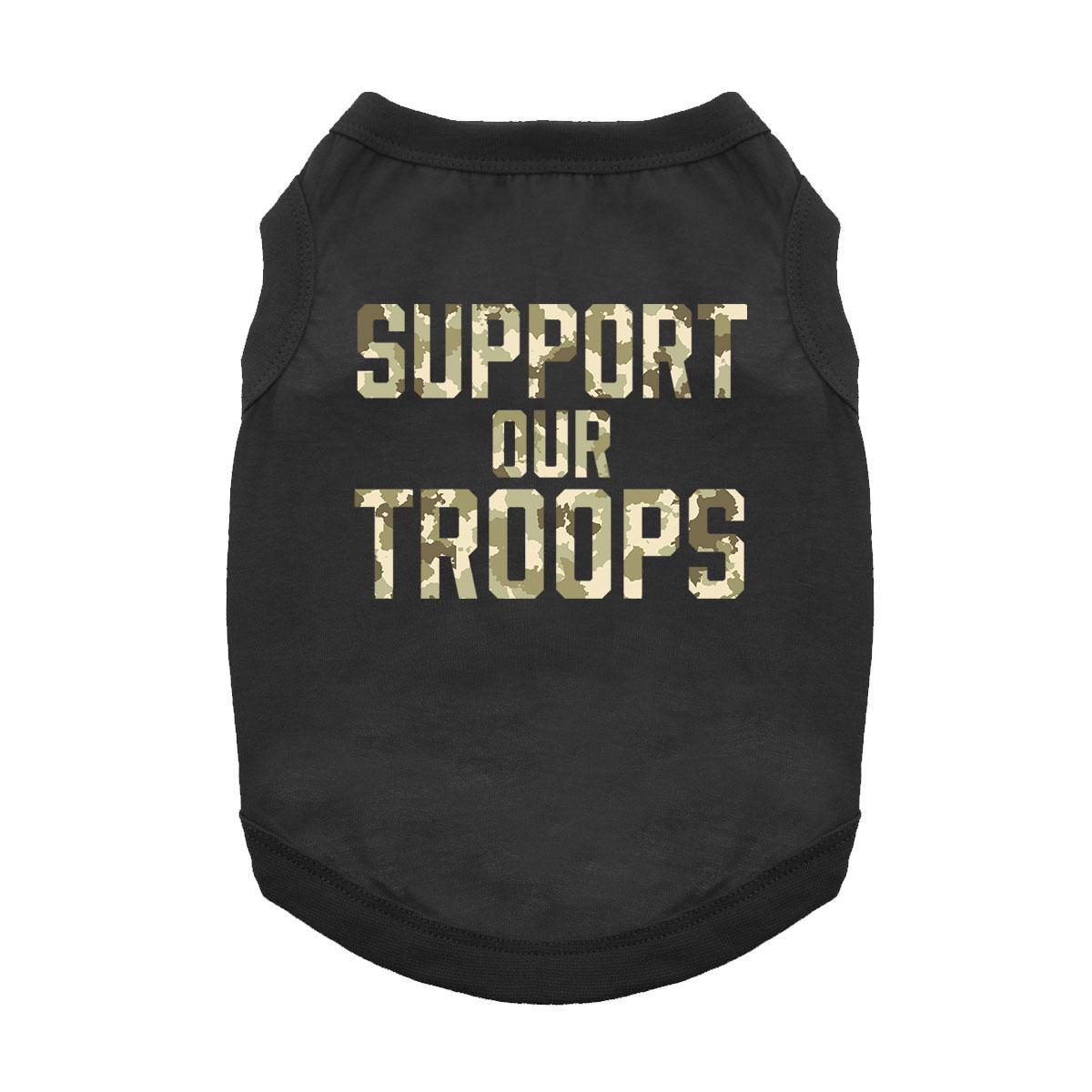 Support Our Troops Dog Shirt - Black