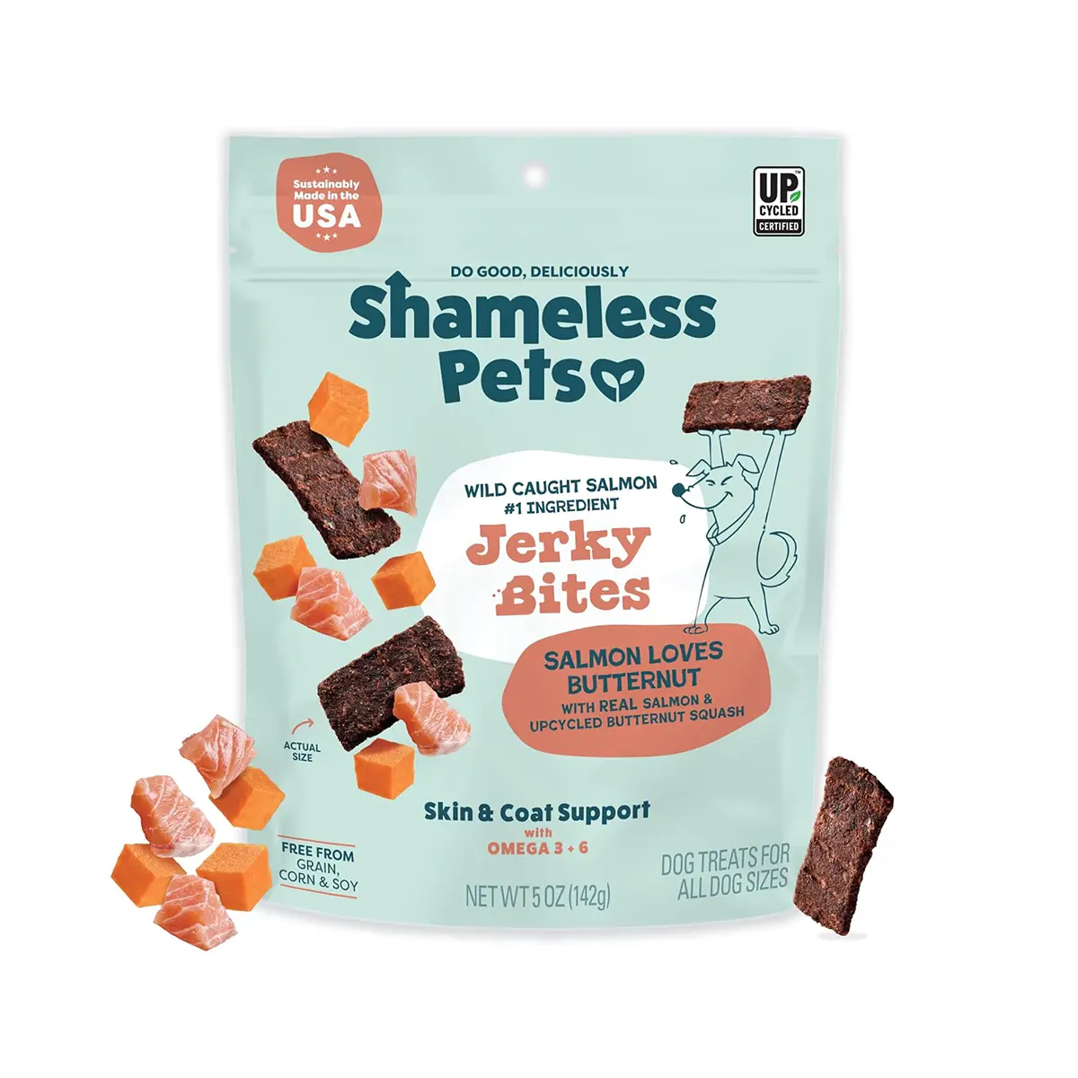 Shameless Pets Jerky Bites Dog Treats - Salmon Loves Butternut