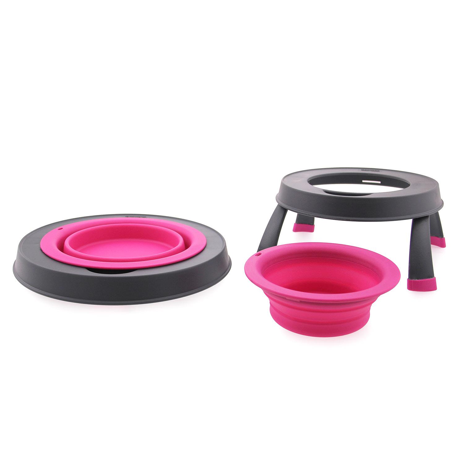 Single Elevated Dog Bowl By Popware - Pink | BaxterBoo