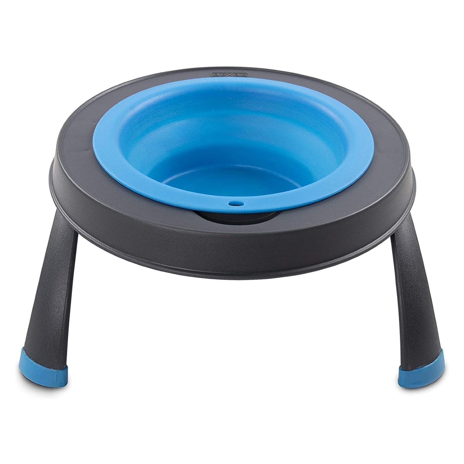 Dexas Single Elevated Dog Bowl by Popware - Pro Blue