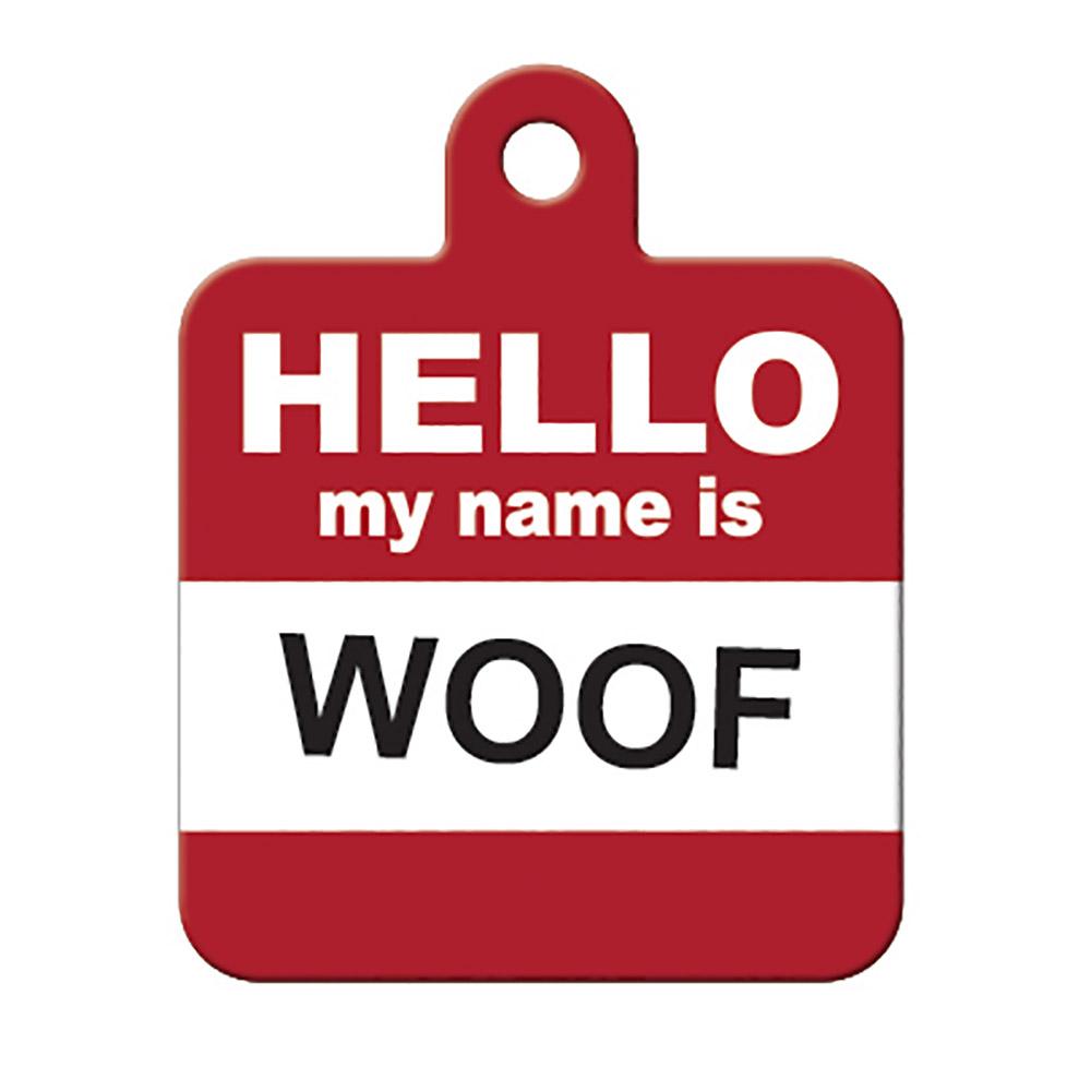 Small Square Engravable Pet I.D. Tag - Hello My Name Is