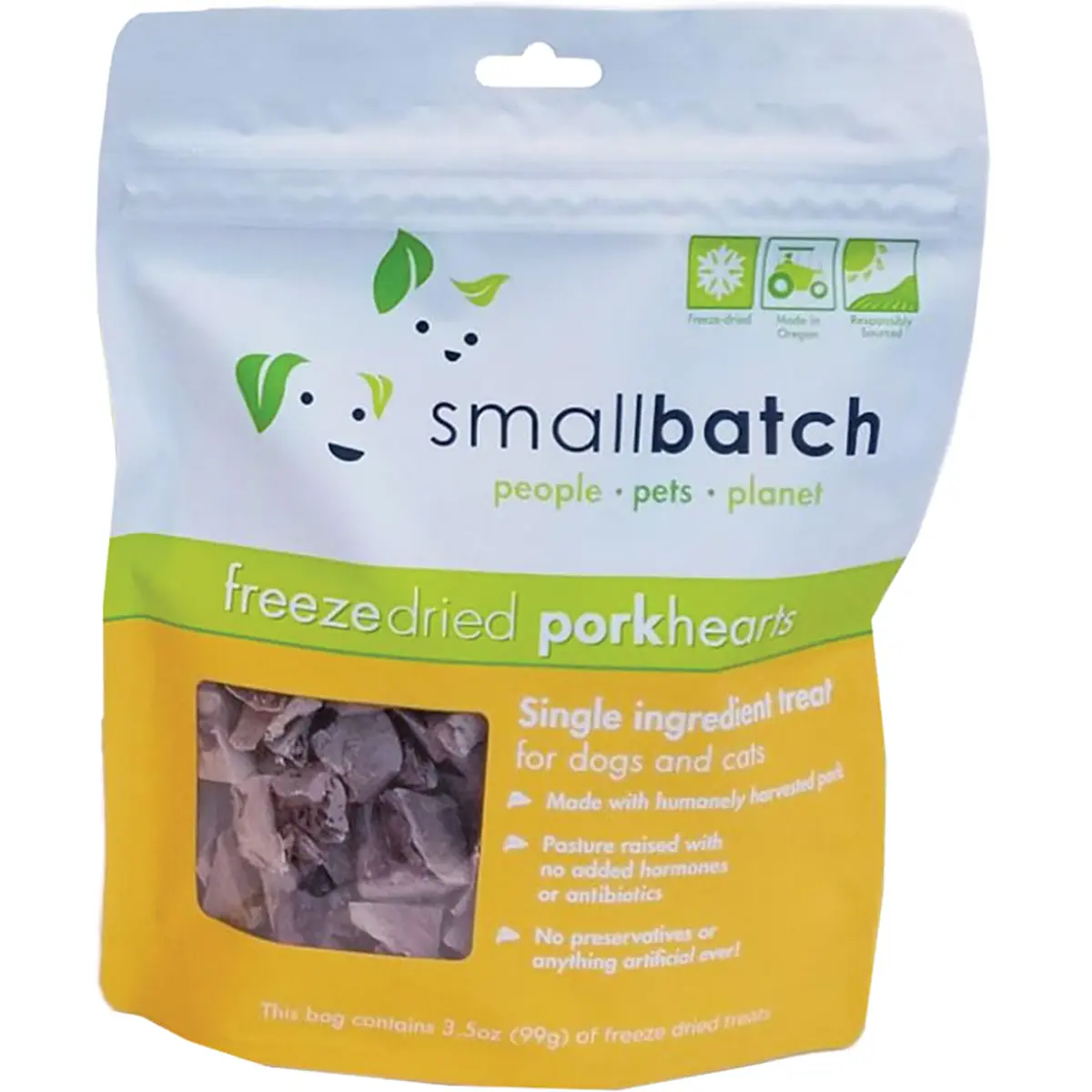 SmallBatch Freeze Dried Cat and Dog Treats - Pork Hearts