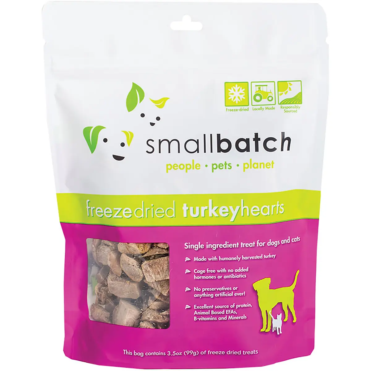 SmallBatch Freeze Dried Cat and Dog Treats - Turkey Hearts