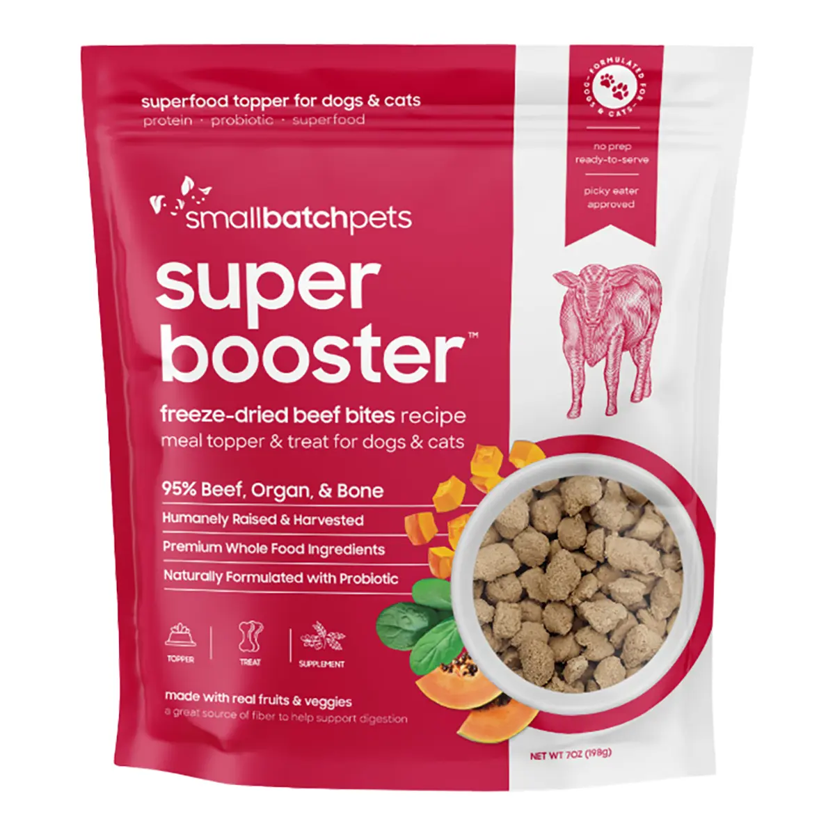 SmallBatch Super Booster Freeze Dried Cat and Dog Treats - Beef Bites