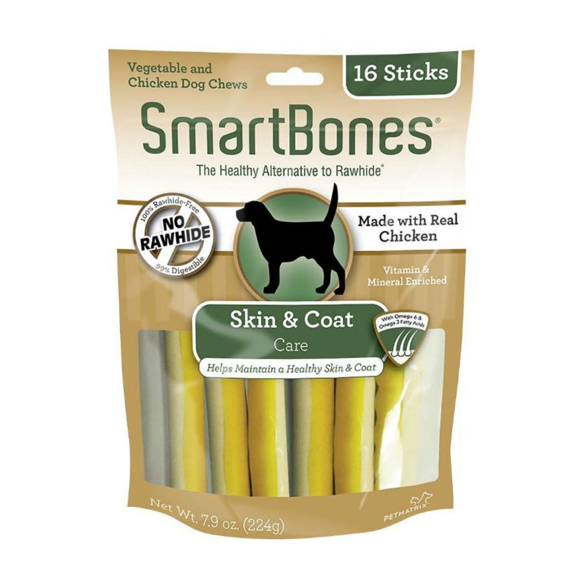 SmartBones Functional Sticks Dog Treats - Skin & Coat